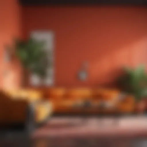 Vibrant wall colours energizing a modern living space