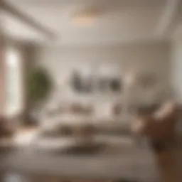 A serene living room painted in soft Magnolia Home colors