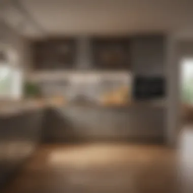 A beautifully designed kitchen layout highlighting cabinetry