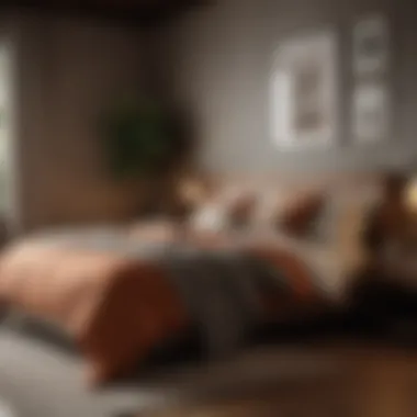 A cozy bedroom with earthy tones and natural elements