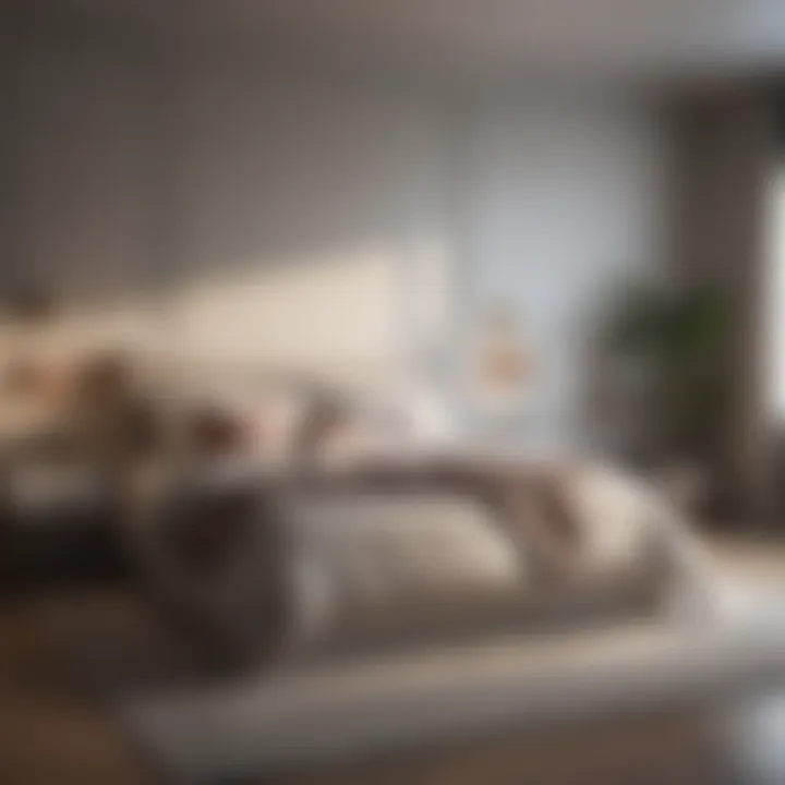 An elegant bedroom showcasing a monochromatic color scheme