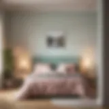 A serene bedroom painted in soft pastel hues