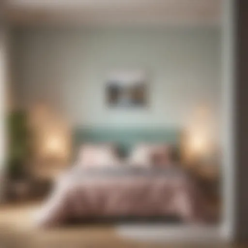 A serene bedroom painted in soft pastel hues
