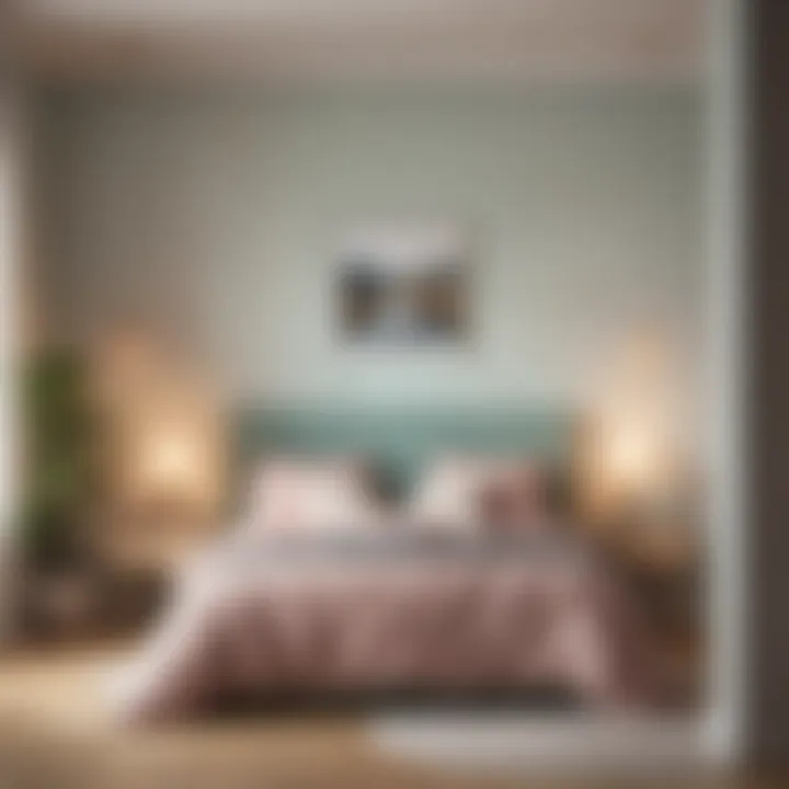 A serene bedroom painted in soft pastel hues