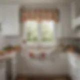 Elegant modern farmhouse kitchen valance with floral patterns