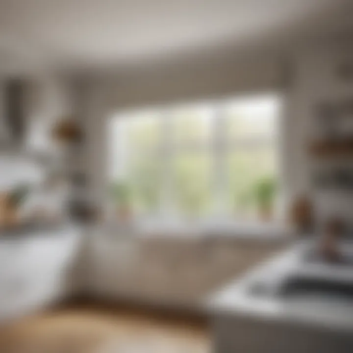 Contemporary kitchen with a minimalist valance design