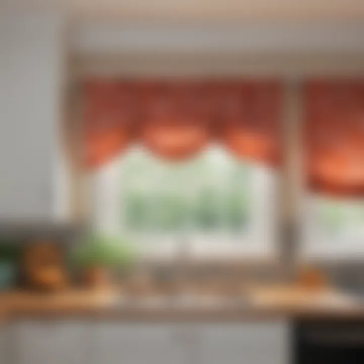 Bright kitchen adorned with a vibrant patterned valance
