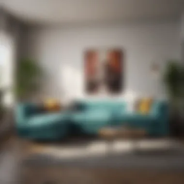 Stylish Modern Sofa in a Contemporary Living Room A stylish modern sofa in a contemporary living room setting