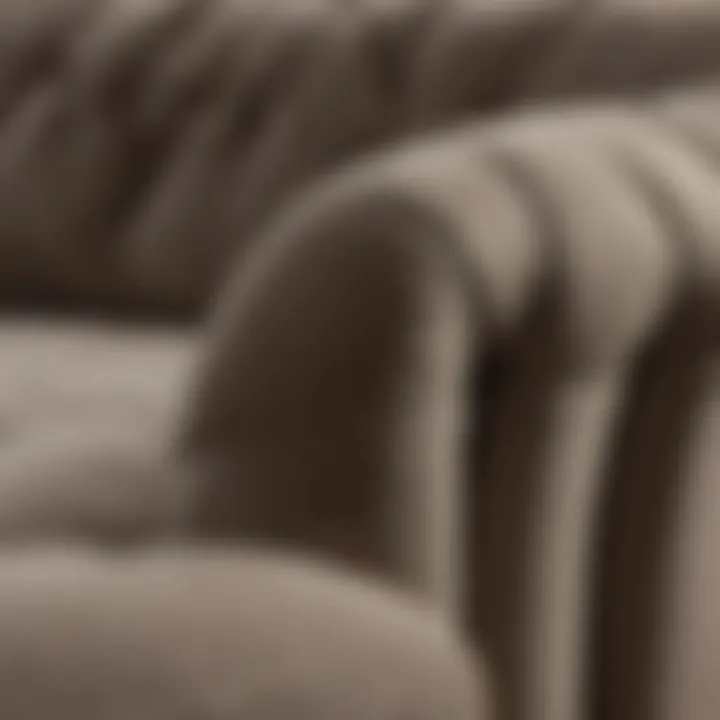 Close-up of luxurious fabric textures on a modern sofa