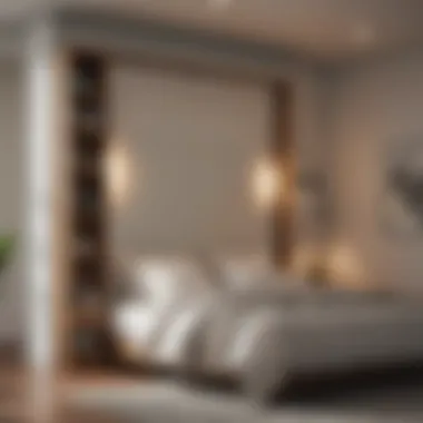 Compact Murphy bed integrated into a stylish wall unit