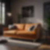 Elegant sofa bed in a modern living room setting