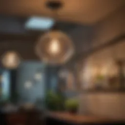 A beautifully arranged display of modern light fixtures showcasing various styles and designs.