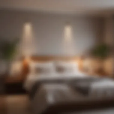 Illuminating Comfort: Cozy Reading Nook with Wall Lights Cozy reading nook illuminated by wall lights above the bed
