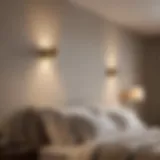 Elegant over bed wall light in contemporary bedroom