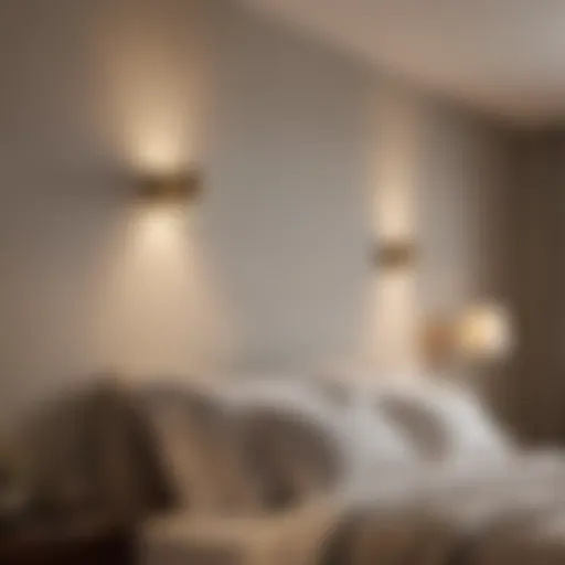 Elegant over bed wall light in contemporary bedroom
