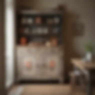 Rustic Vintage Painted Cupboard A rustic kitchen featuring a vintage-style painted cupboard