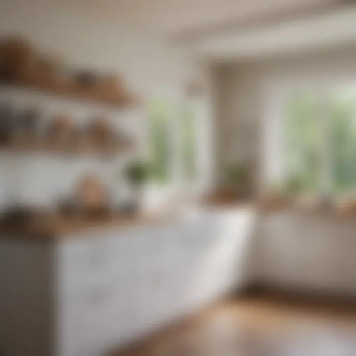 Bright kitchen featuring a blend of white cabinetry and natural wood accents