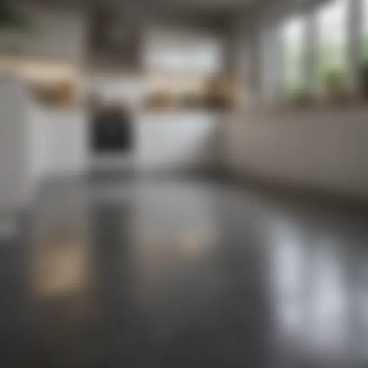 An installation guide for plastic flooring in a contemporary kitchen