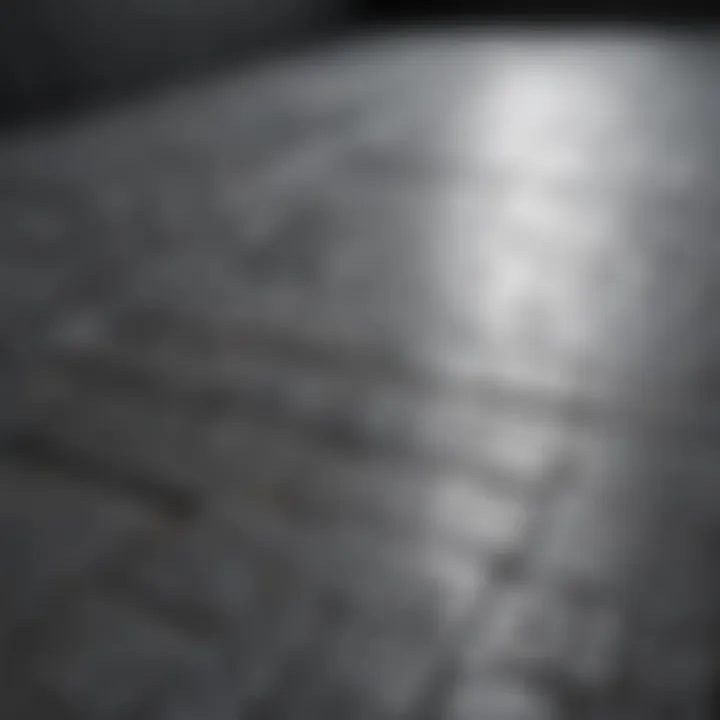 A close-up view of textured plastic kitchen flooring showcasing its intricate design