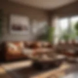 Warm living room with earthy tones