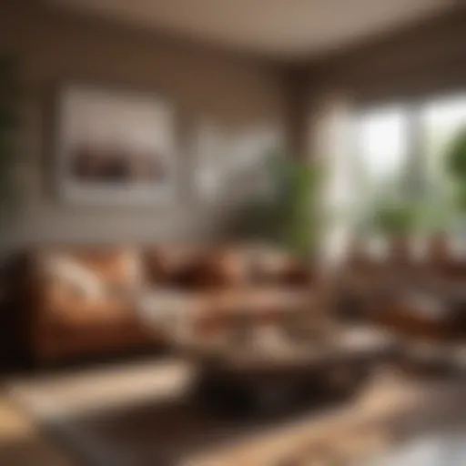 Warm living room with earthy tones