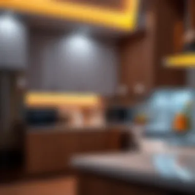 Luxurious Kitchen with Smart Technology Luxurious kitchen featuring smart appliances and ambient lighting