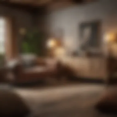 Comfort Meets Style Stylish rustic furniture arrangement with plush textiles