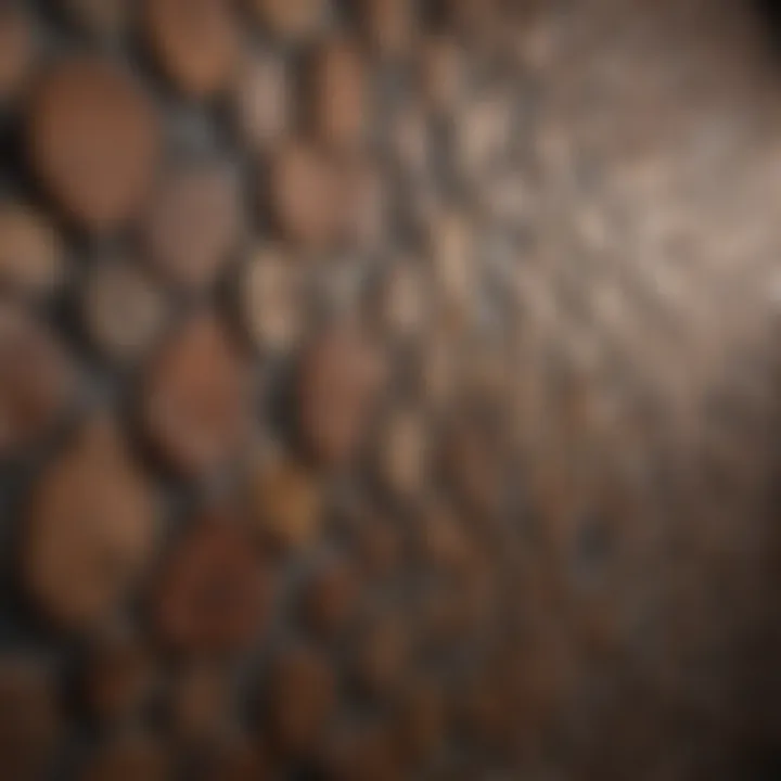 Close-up of self-stick laminate application on a decorative wall.