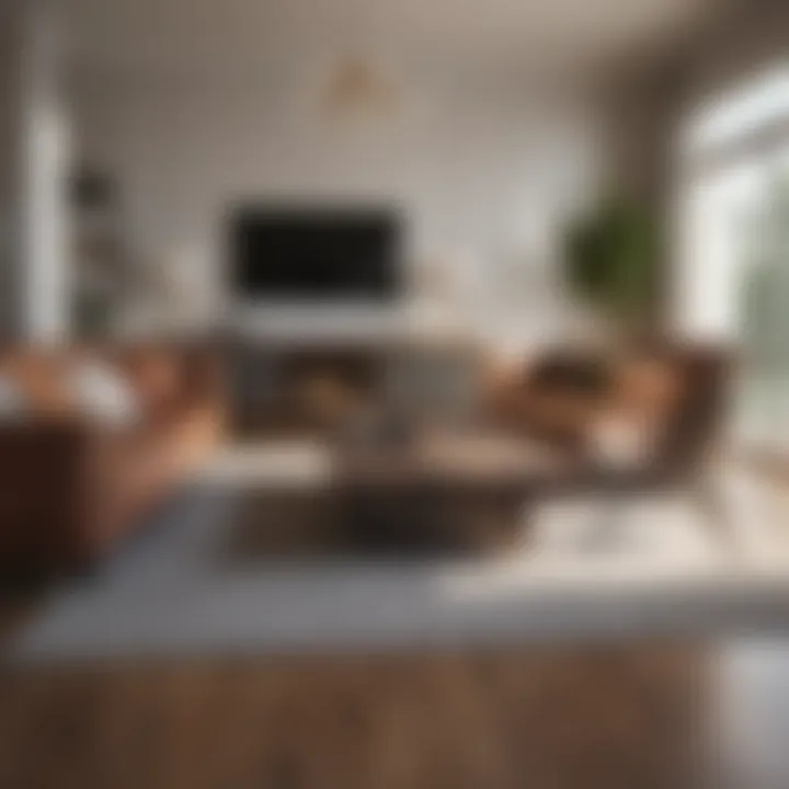 A stylish living room featuring self-stick laminate accents.