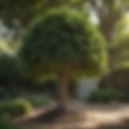 Elegant small tree thriving in a shaded garden