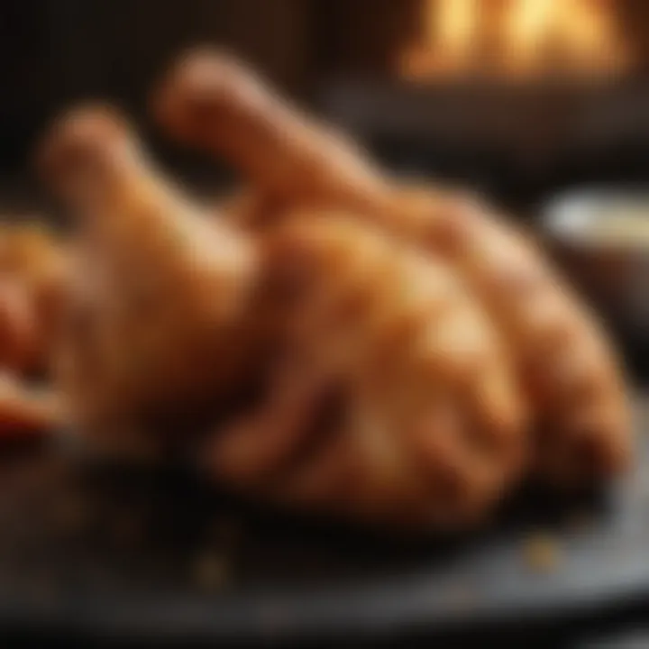 A beautifully plated air-fried chicken dish, highlighting crispy texture.