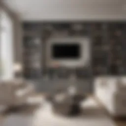 Elegant painted built-in bookshelves in a modern living room