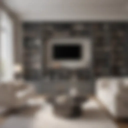 Elegant painted built-in bookshelves in a modern living room