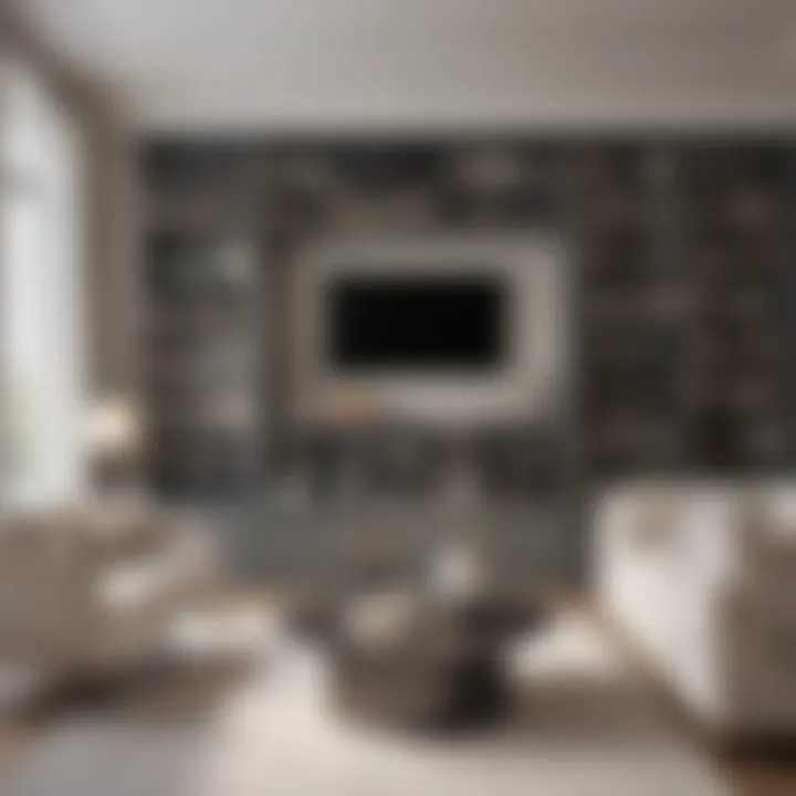 Elegant painted built-in bookshelves in a modern living room