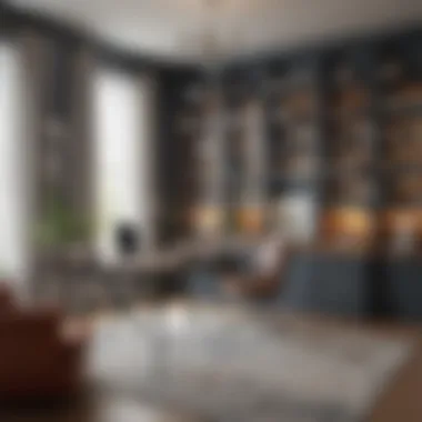 Stylish Home Office with Built-In Storage Stylish home office showcasing painted built-in storage solutions