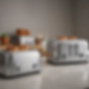 Different models of Breville toasters lined up for comparison.