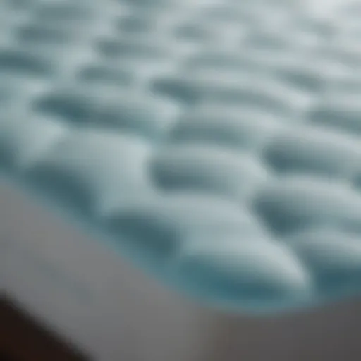 Close-up of a cooling gel mattress topper showcasing its unique texture and cooling properties