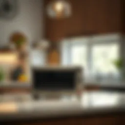 Sleek Cuisinart toaster oven on a stylish kitchen counter