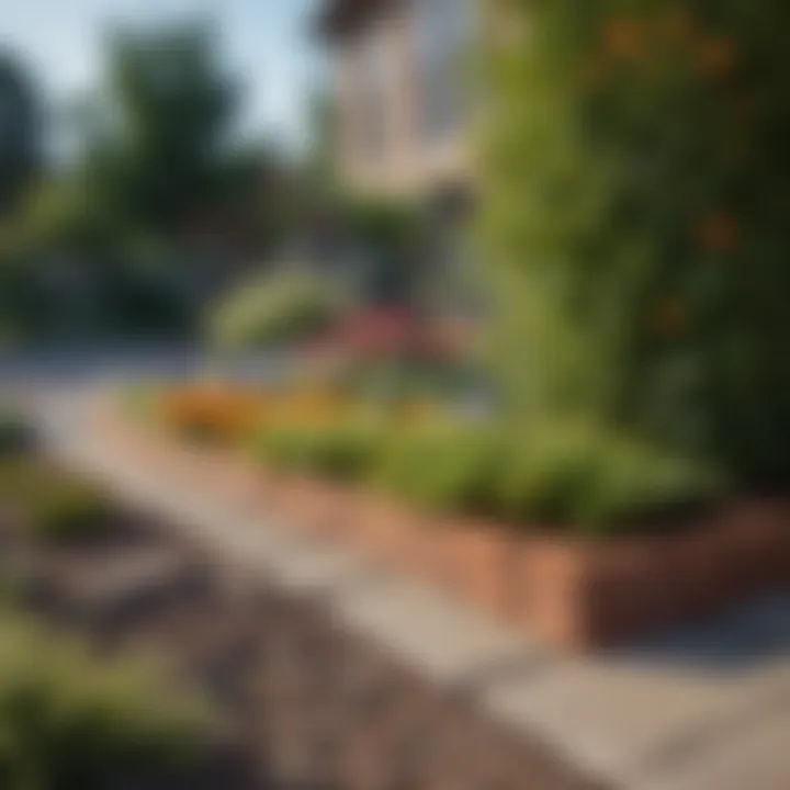 Colorful brick landscape edging enhancing curb appeal