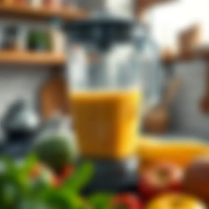 A large blender in action, creating a smoothie