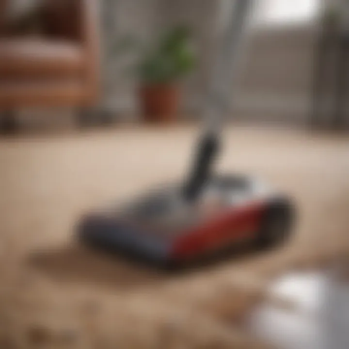 Showcasing the versatility of a rechargeable vacuum in various home settings.