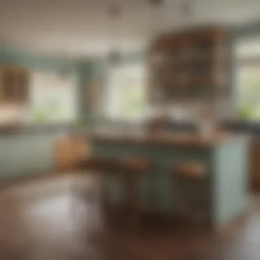 Inviting kitchen environment enhanced by a coastal hutch and decor