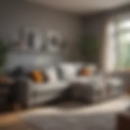 Stylish corner convertible sofa bed in a modern living room