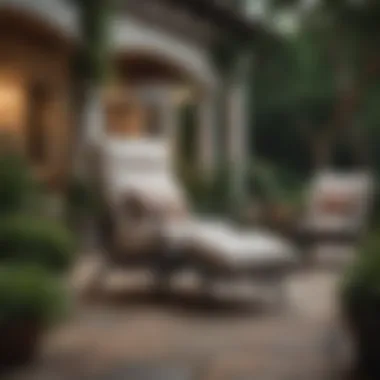 Elegant Outdoor Setting with Frontgate Recliner Elegant outdoor setting featuring Frontgate recliner