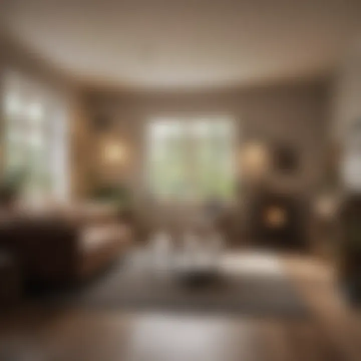 Interior of a cozy annexe with multifunctional spaces