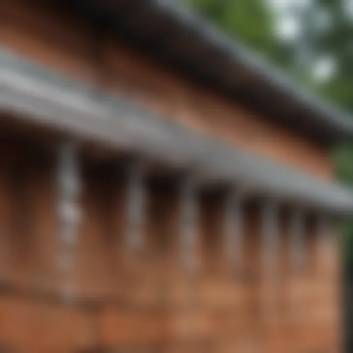 Close-up view of intricately designed rain gutter chimes showcasing craftsmanship