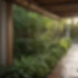 Artistic arrangement of rain gutter chimes in a serene garden setting