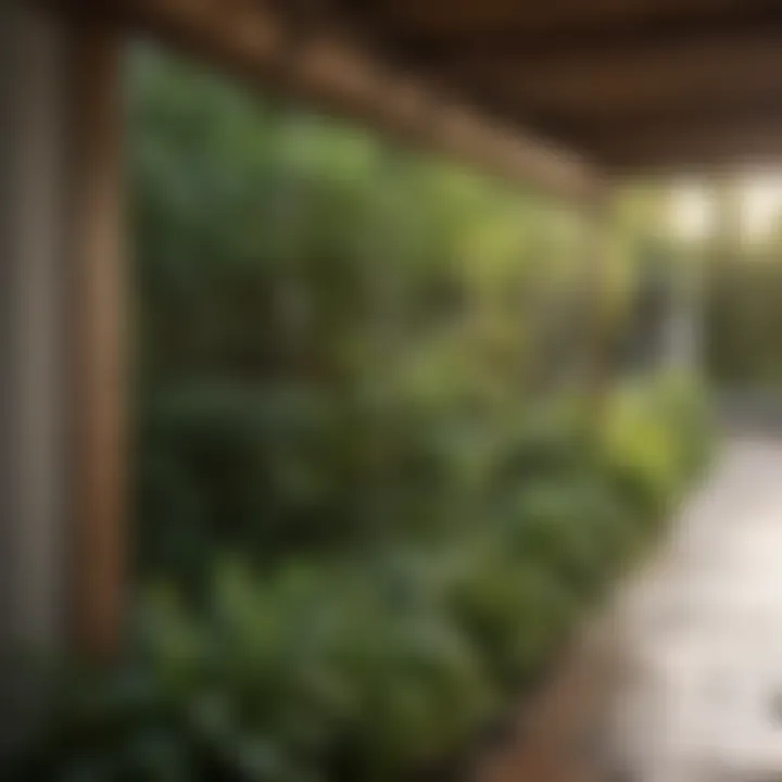 Artistic arrangement of rain gutter chimes in a serene garden setting