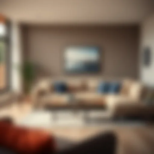 A beautifully styled lounge featuring a contemporary couch