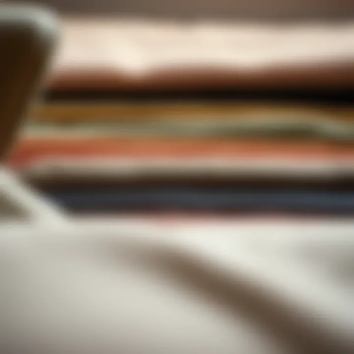 A variety of fabric swatches showcasing couch material options